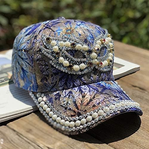 Kvinner Jenter Bling Rhinestone Solhatt Blonder Glitter Paljetter Baseba