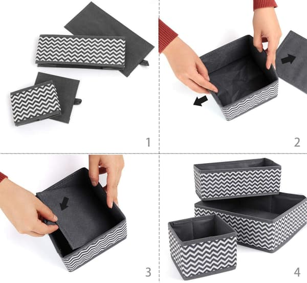 6 stk. oppbevaringsboks i non-woven