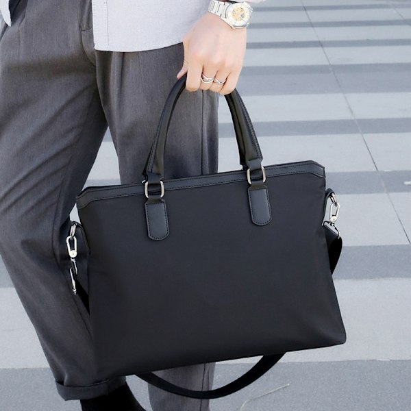 15 tuuman miesten Oxford-kankaasta valmistettu business casual -käsilaukku, olkalaukku Black