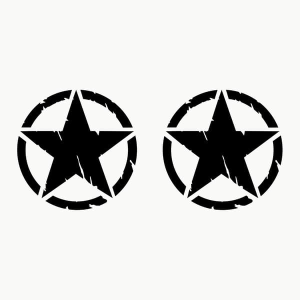 2 off-road militær pentagram hætte, front modificerede bilklistermærker,