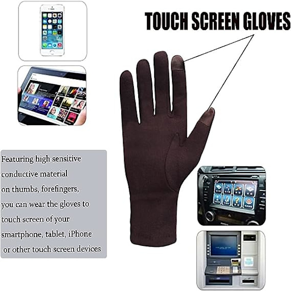 Dame Touch Screen Mobiltelefon Uld Vindtætte Handsker Hold W