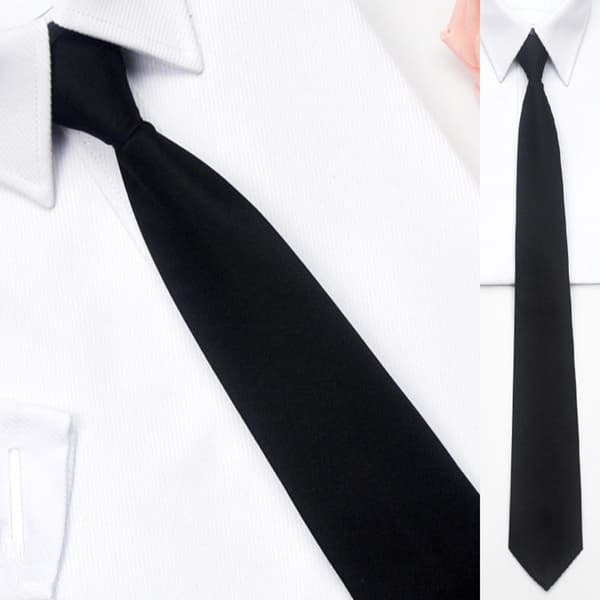 Svart klips på slips sikkerhetsslips for menn kvinner Porter Steward Black