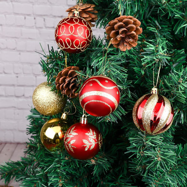Julgranskulor Julgransprydnader för Jul Julgran, 44 st Shatt