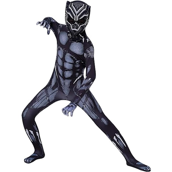 Svart panter tights hjälte cosplay kläder för barn vuxna co