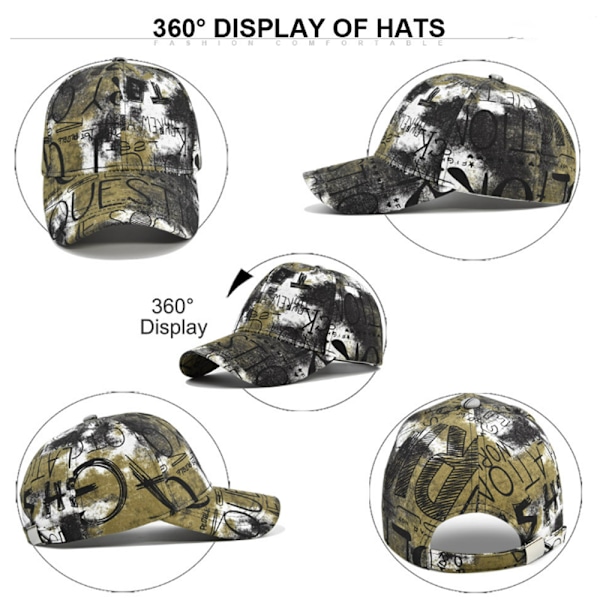 Graffiti Print Hat til mænd og kvinder Multicolor Solskygge Hat Fas