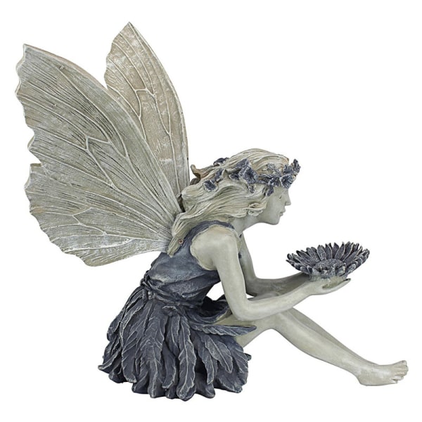 Harts Hantverk Blomma Fairy Sittande Statyett Prydnad Yard Art Gard