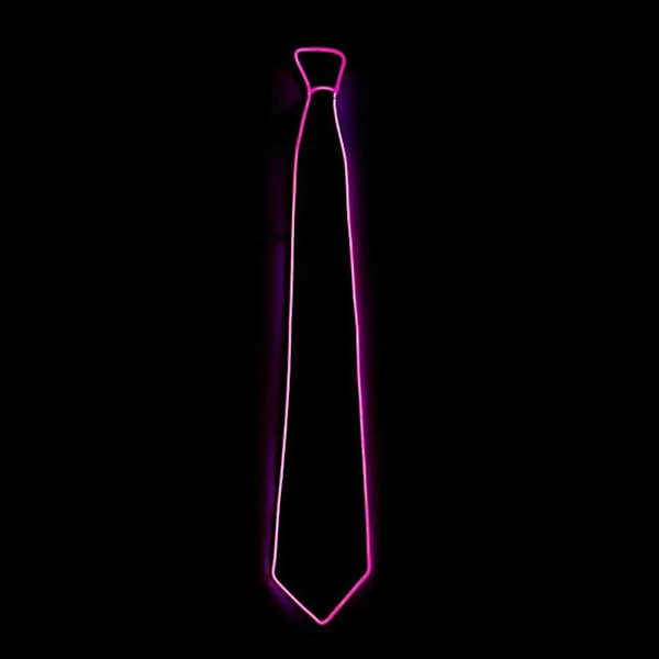 (Pinkki) LED-valoilla varustettu solmio, hohtava solmio, neon LED-solmiot