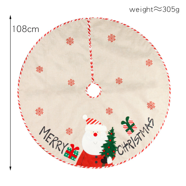 1 stk Diameter 108CM Juledekorativ Linbrodert Tre