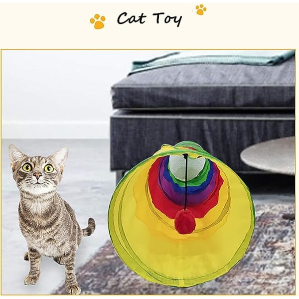 Kattetunnel til indendørs katte interaktivt, kaninlegetøj, kæledyrsspil Tu