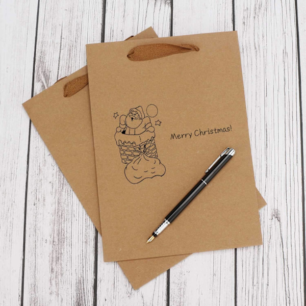 Kraftpåsar med handtag, 30 st 5,9\" x 2,3\" x 7,8\" Små Bulk Pap