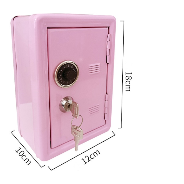 Barns rektangulær minimetallsafe - Rosa