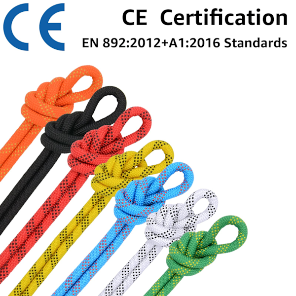 12mm Klatretov Outdoor Statisk Klatretov, Flugttov, Is Klatreudstyr, Brandsikkerhed Redningsreb - Gul 10m