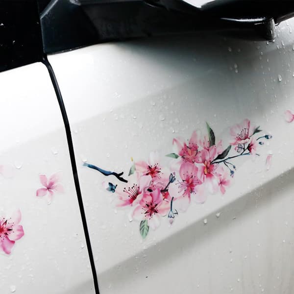 Körsbärsblomma Vinyl Bilsticker, Repskydd Rosa Blombula