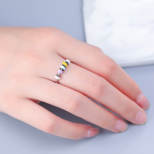 925 Sterling Sølv Spinner Angst Ring til Kvinder og Mænd Fidget