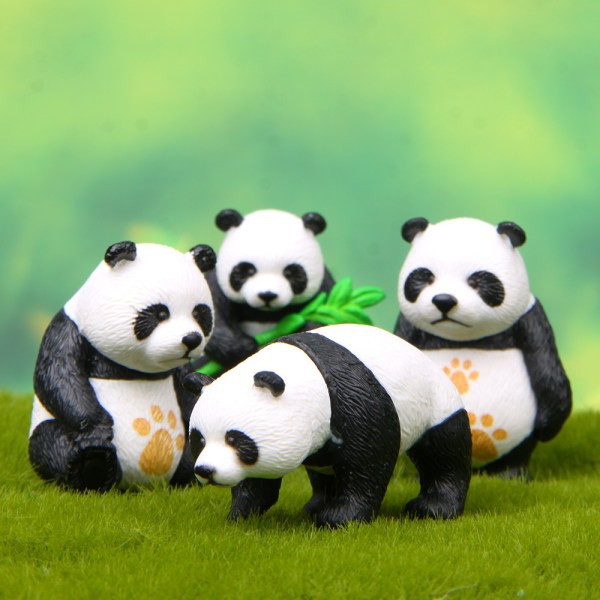 Panda Cake Topper Dekoration Tårttillbehör Kreativ Miniatyr