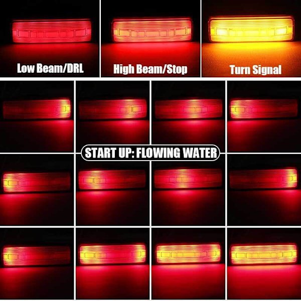 2x Rød/Rav 28 LED Blinklys Baglygte Sidemarkering Lys til
