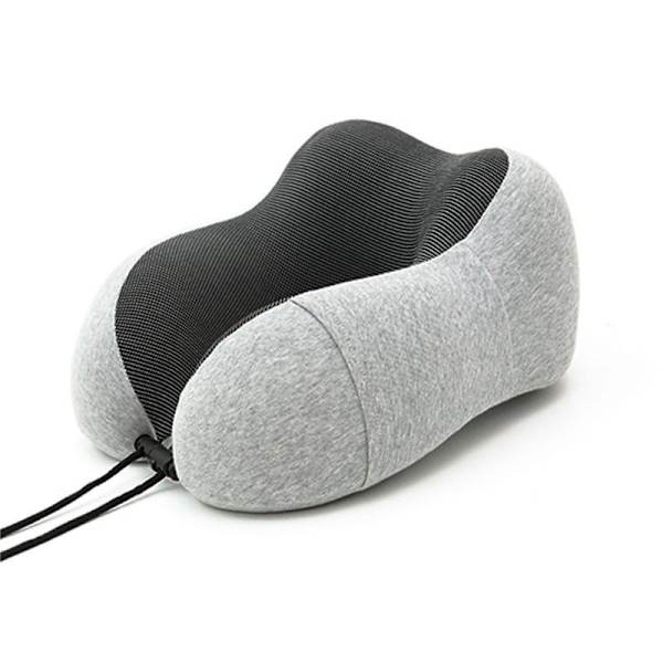 Reiseminneskum nakkepute med oppbevaringspose, 13 farger Cotton linen gray