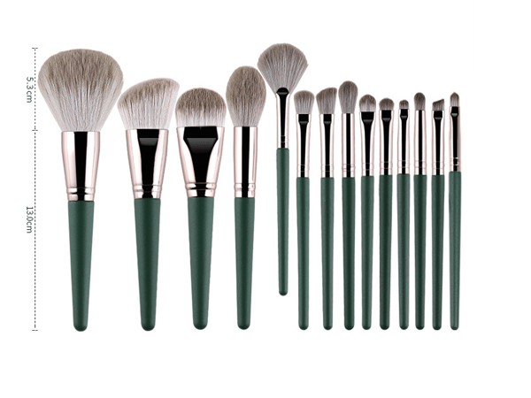 14 grønne sky makeup børste sæt skønhedsværktøjer brush pack