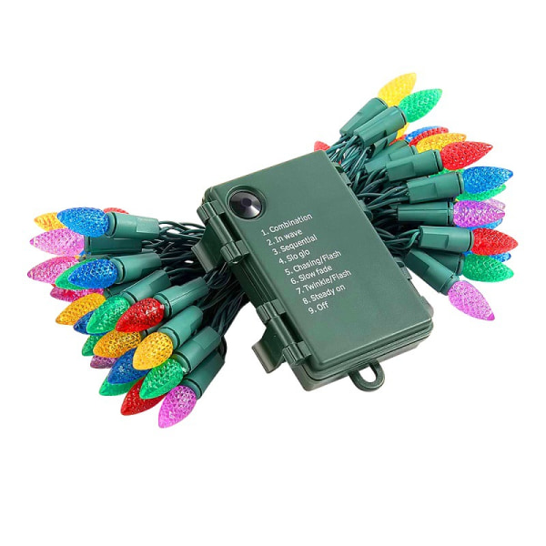 Halloween-lyslenke, 16,4 fot 50 LED C6 batteridrevet 8 mod