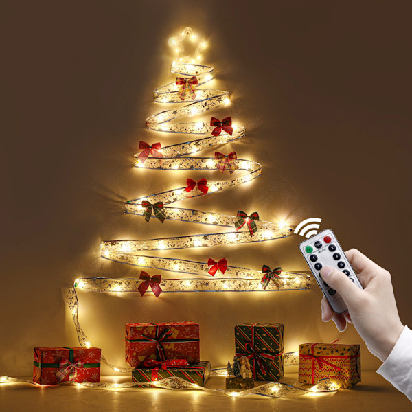 Julepynt, Stjernelys Julepynt Båndlys LED Lanterne Juletre Henger (med Fjernkontroll 4M 40 Lys)