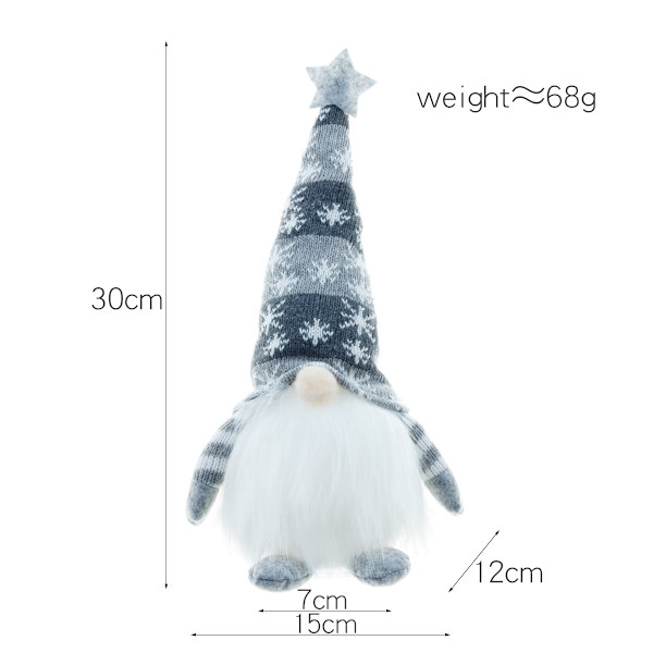 1 Harmaa Nimetön Nukke Valolla Rudolph Kääpiö Pehmolelu Orn