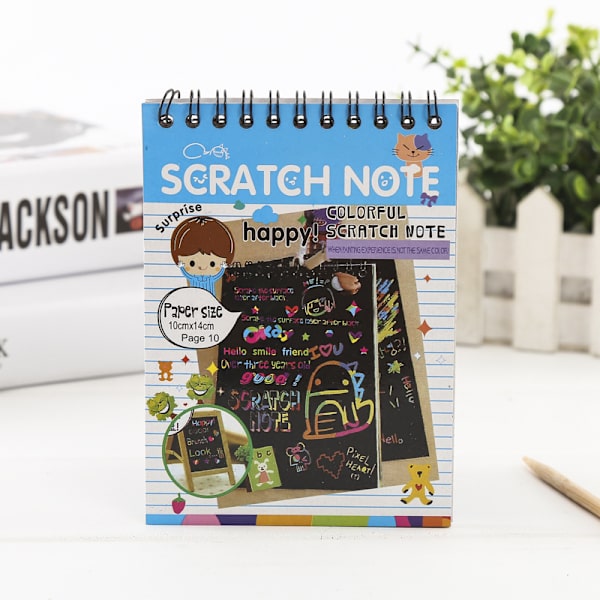 4 böcker Scratch Painting Paper för barn, handgjord kreativitet