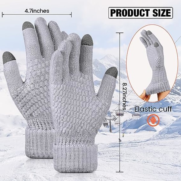 4 par kvinders vinter touch screen handsker. Varme strikkehandsker