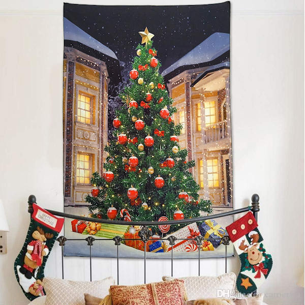 Julgranstapet Väggbonad Julgran med presenter T