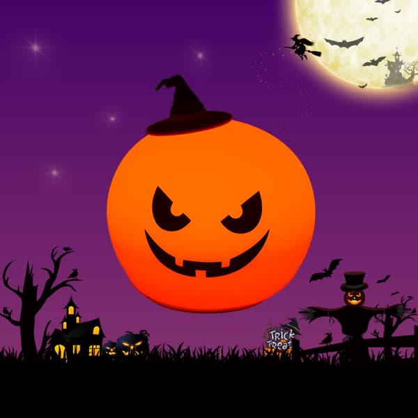 Halloween Gresskar Barn Nattlys, LED Silikon Berøring Dimmer