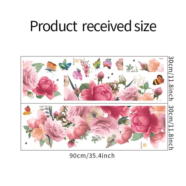 Blomväggdekaler Rosa Pion Väggdekaler Väggdekor Vardagsrum