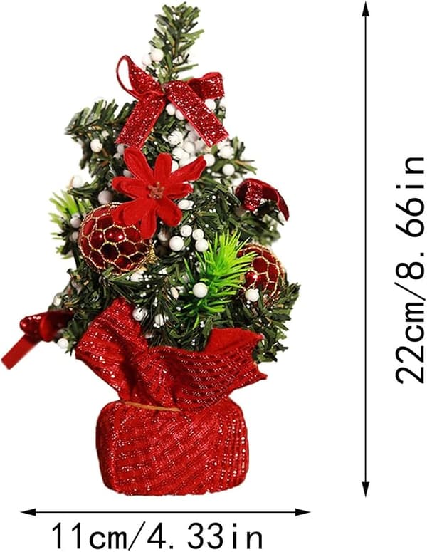 Mini julgran båge lätt scen layout rosett falsk Ch