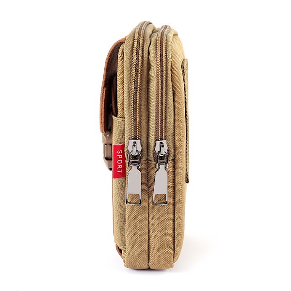 Multifunksjonell telefonveske i nylon for menn khaki horizontal