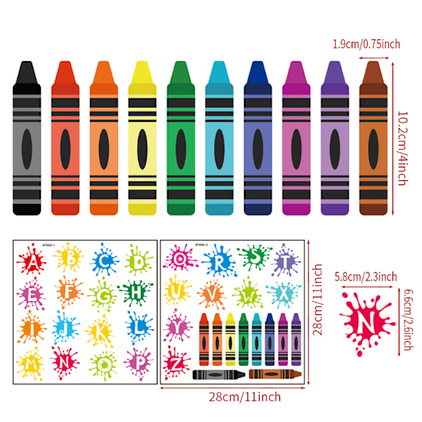 2 kpl seinätarraa Crayons seinätarraa seinätarraa makuuhuoneeseen