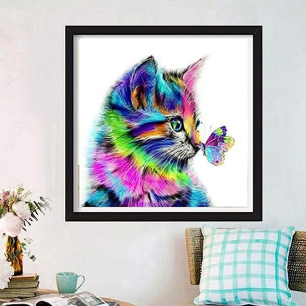 5D Diamantmålning Katt DIY Kits -30 x 30CM