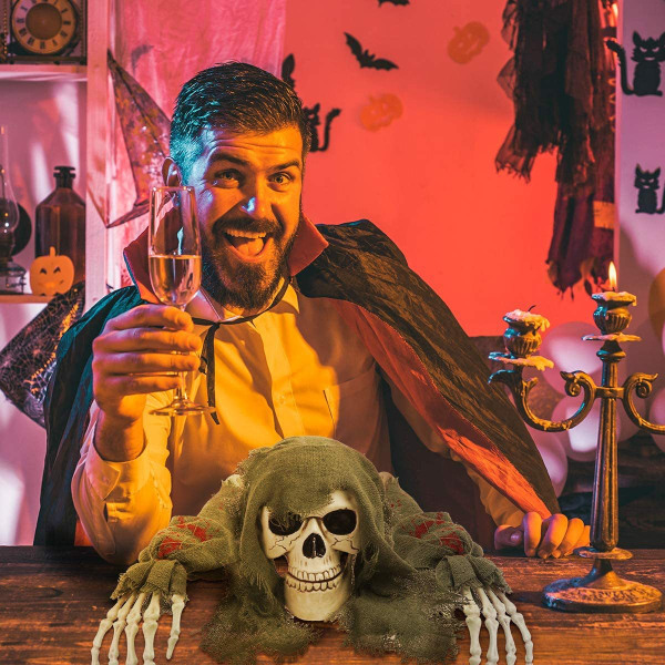 Halloween 3-delt sett skjelett skjelett bakkeinnsats tredelt