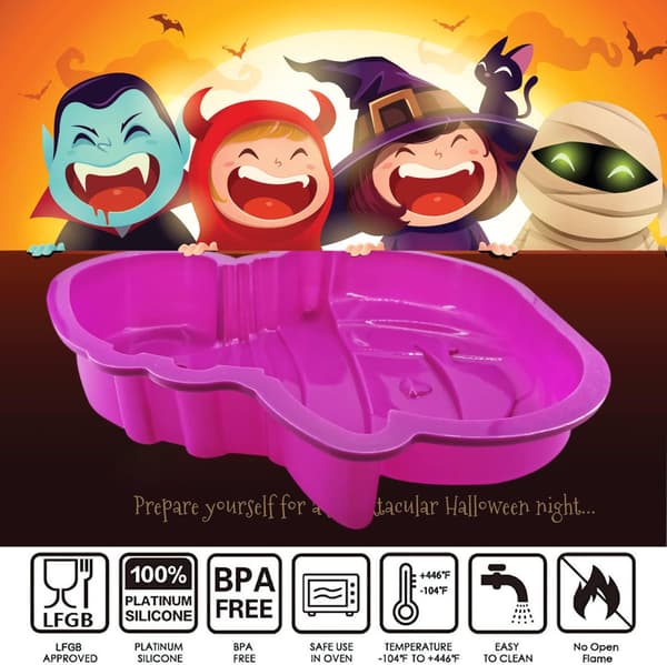 Stor Halloween kakeform Halloween 3D gresskarform silikonform