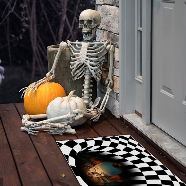 Halloween Dørmåtte, Airsnigi 16'' x 24'' Klovn Dørmåtte 3D Illusio