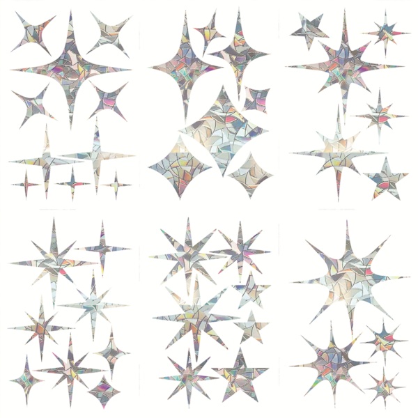 42 PCS Blendende Speil Statisk Glassklistremerke