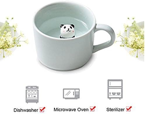 Keramiske krus for melk, kaffe, te 3D dyrefrokostkopp, morgen