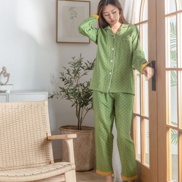 Hemkläder Pyjamas i bomull, M, Långärmade byxor för kvinnor Alla h