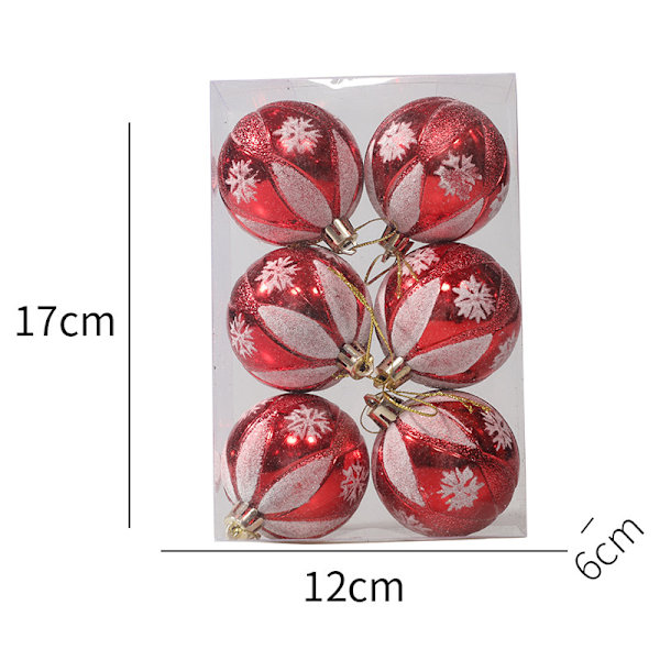 6X Julekule Baubles Julepynt Hjem