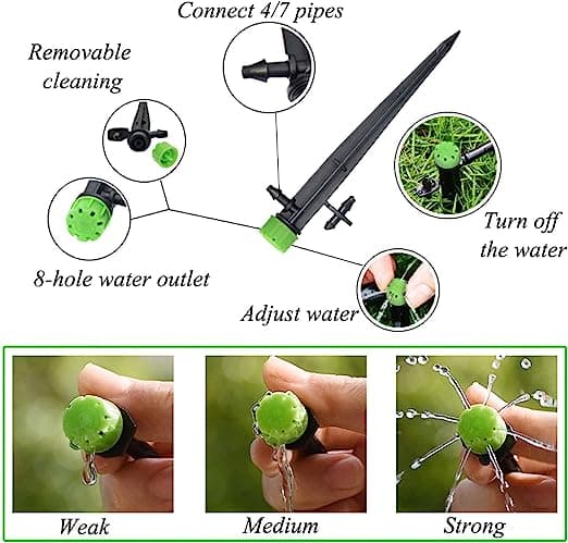 100 st Micro Drip Bevattning Sprinkler för 1/4 (4-7mm) Slang