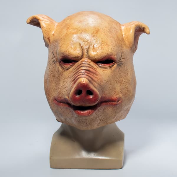 Halloween Griseligt Svinhoved Latexmaske