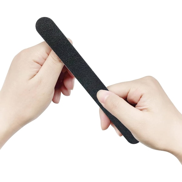 10 Professionelle Dobbeltsidede Neglefile 100/180 Matte Sort Diam