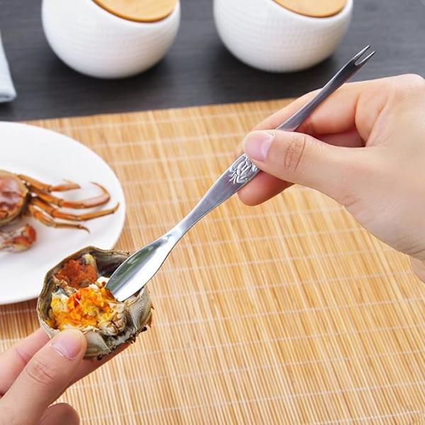 Rustfrit krabbenål, husholdningsfisk og skaldyrsredskaber, mig