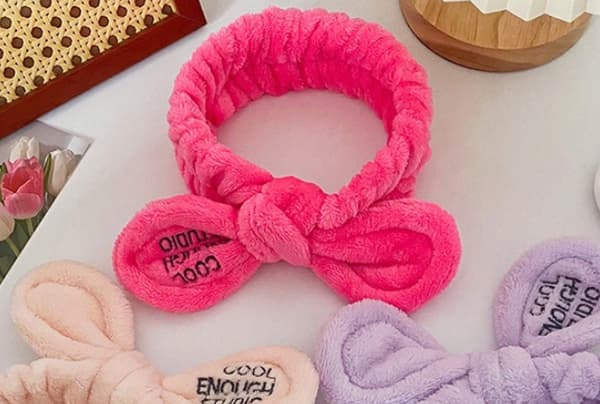 Elastiskt plyschhårband Kaninöronformad pannband