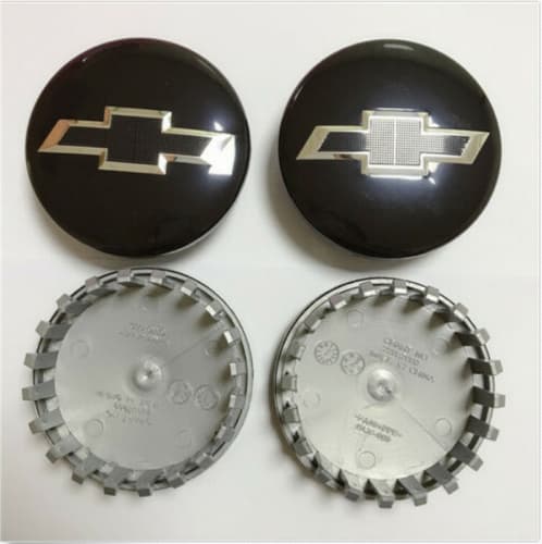 4 stk. 83mm 3,25\" Hjulcenternavkapsler Sort Bowtie til Chevy Sub