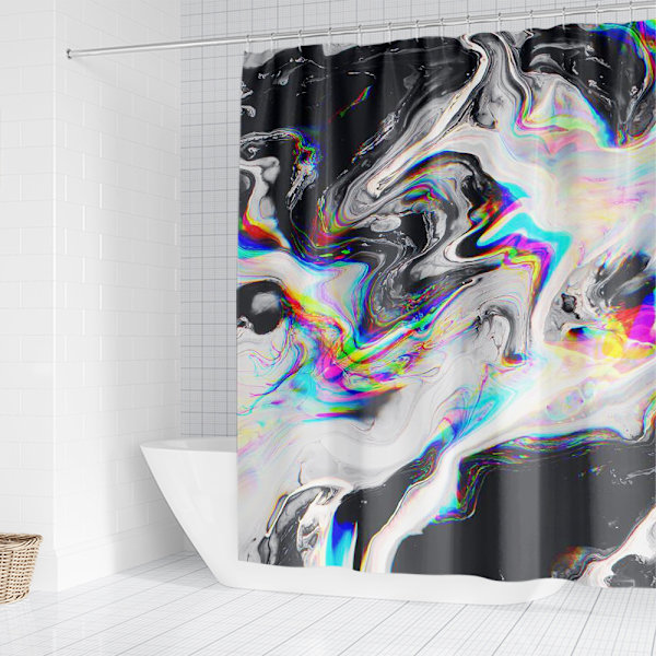 Texturerad marmorduschdraperi, med 12 plastkrokar 180*180cm