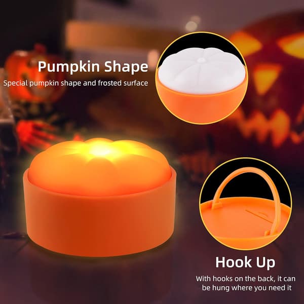 Halloween Pumpa Ljus med Fjärrkontroll/Timer, Batteridriven Dim