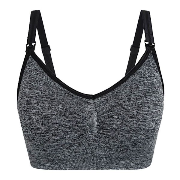 Maternity front open buckle plus size amme-BH - Mørk grå XXL